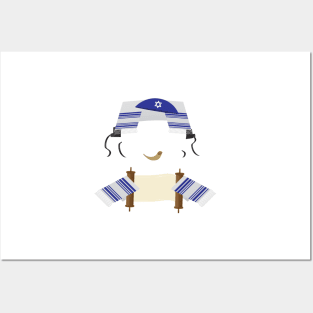 Funny Jewish design - Tallit, kippah, Torah scroll, Tefillin Posters and Art